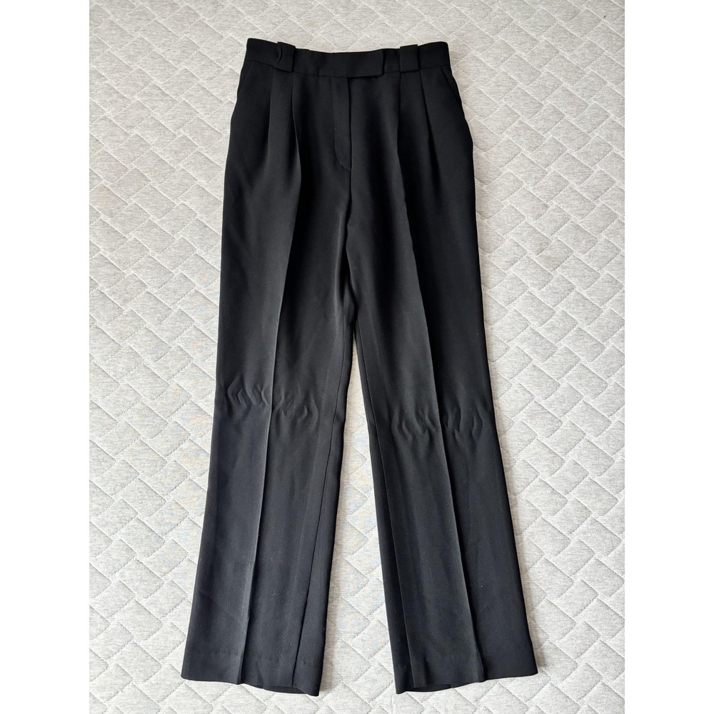 Escada Pants Womens EU 36 Black Pure New Wool Pleated Dress Trousers Work Career